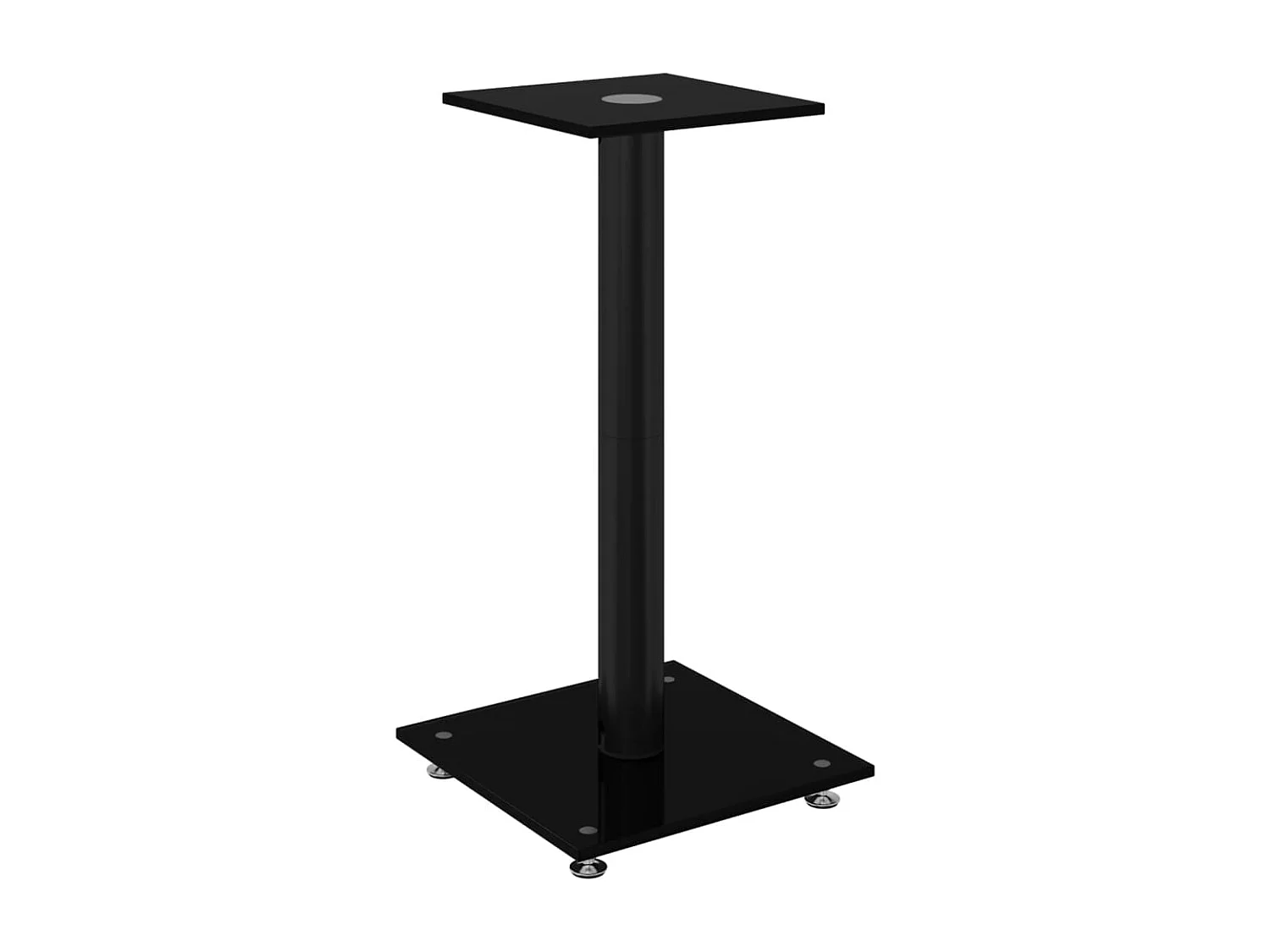 Supports de haut-parleurs 2 pcs noir verre trempé 1 pilier