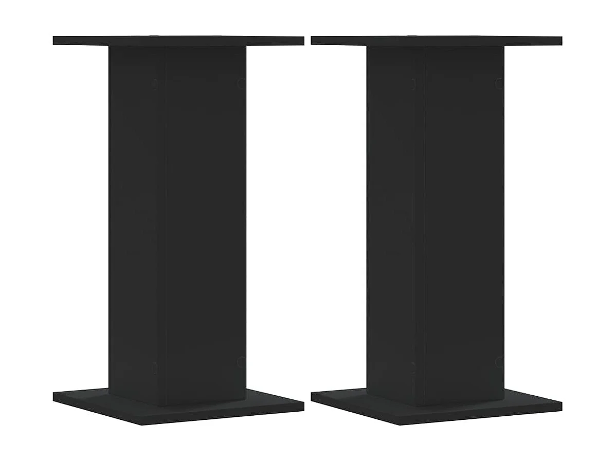Supports de haut-parleurs 2 pcs noir bois d'ingénierie