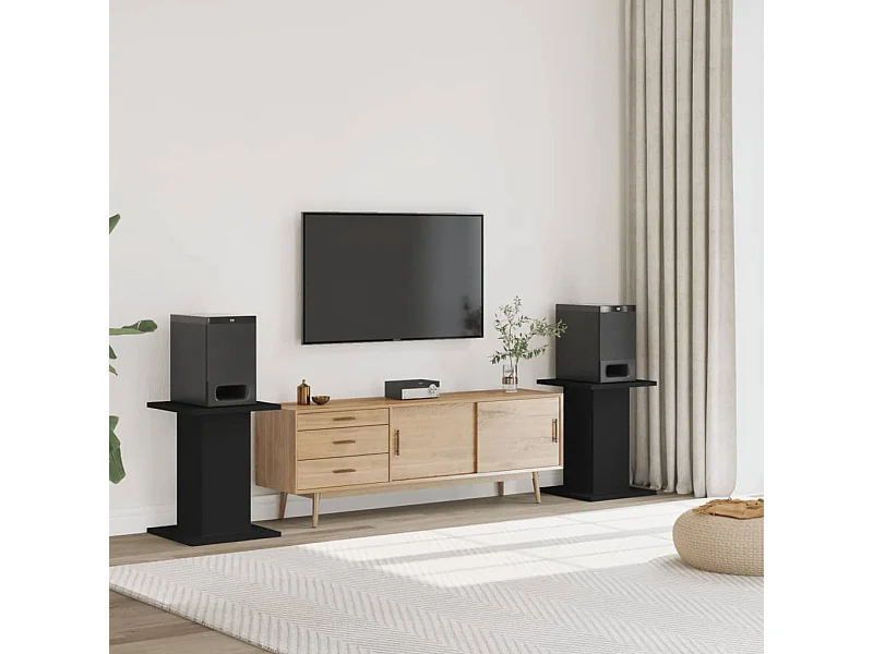 Soportes para altavoces 2 piezas de madera contrachapada negra