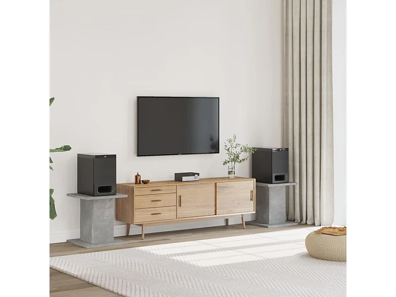 Supporti per altoparlanti 2 pezzi in legno composito di cemento grigio