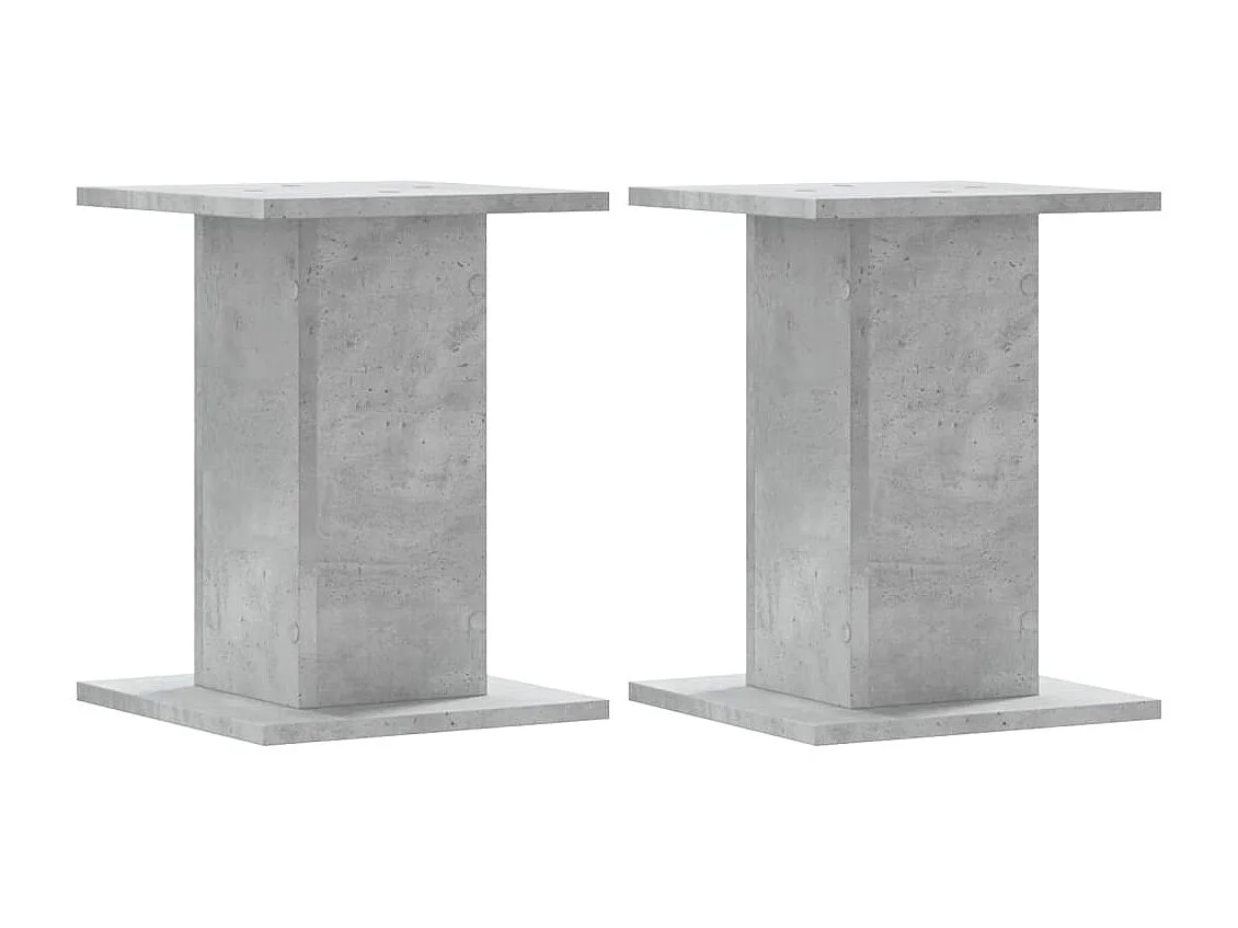 Lautsprecherständer 2 Stück aus grauem Beton-Holzwerkstoff