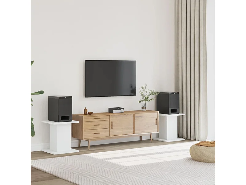 Soportes para altavoces 2 piezas de madera contrachapada blanca