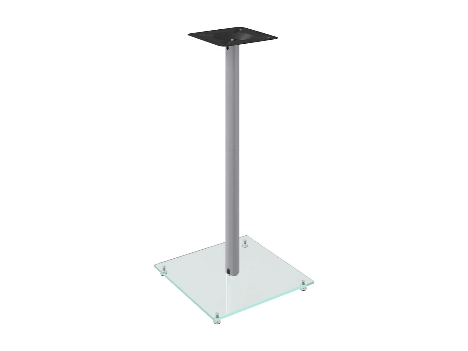 Soportes para altavoces 2 piezas cristal templado plateado 1 pilar