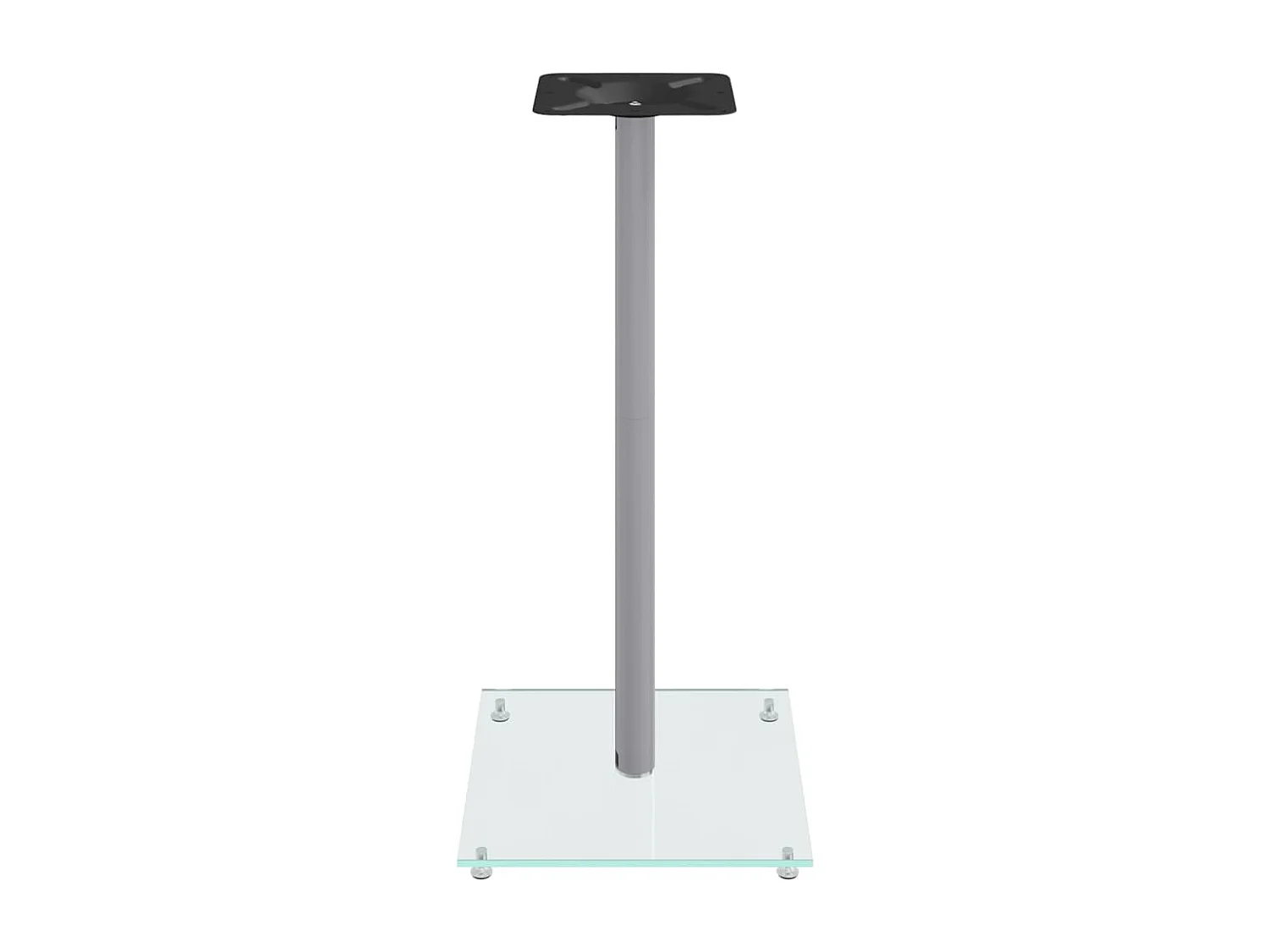 Soportes para altavoces 2 piezas cristal templado plateado 1 pilar