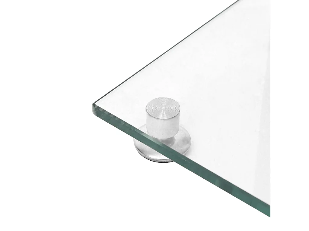 Soportes para altavoces 2 piezas cristal templado plateado 1 pilar