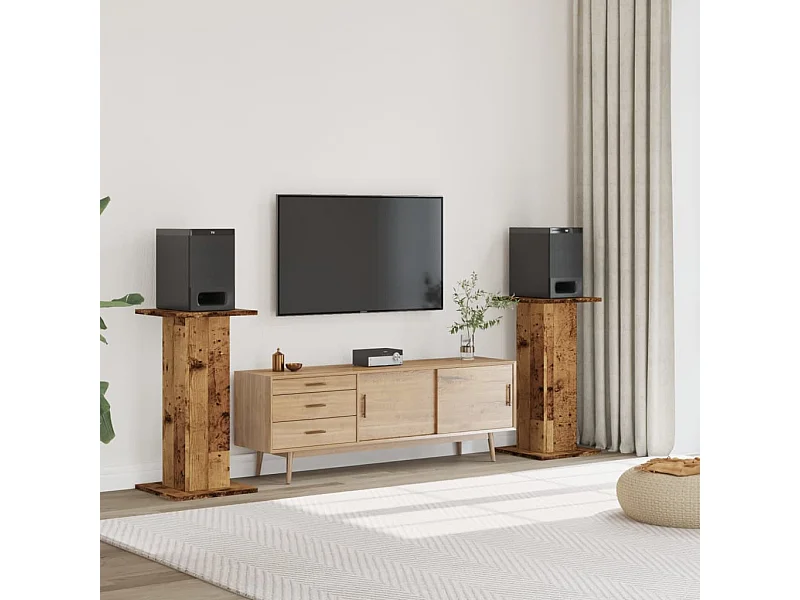 Supporti per altoparlanti: 2 pezzi in legno vecchio composito