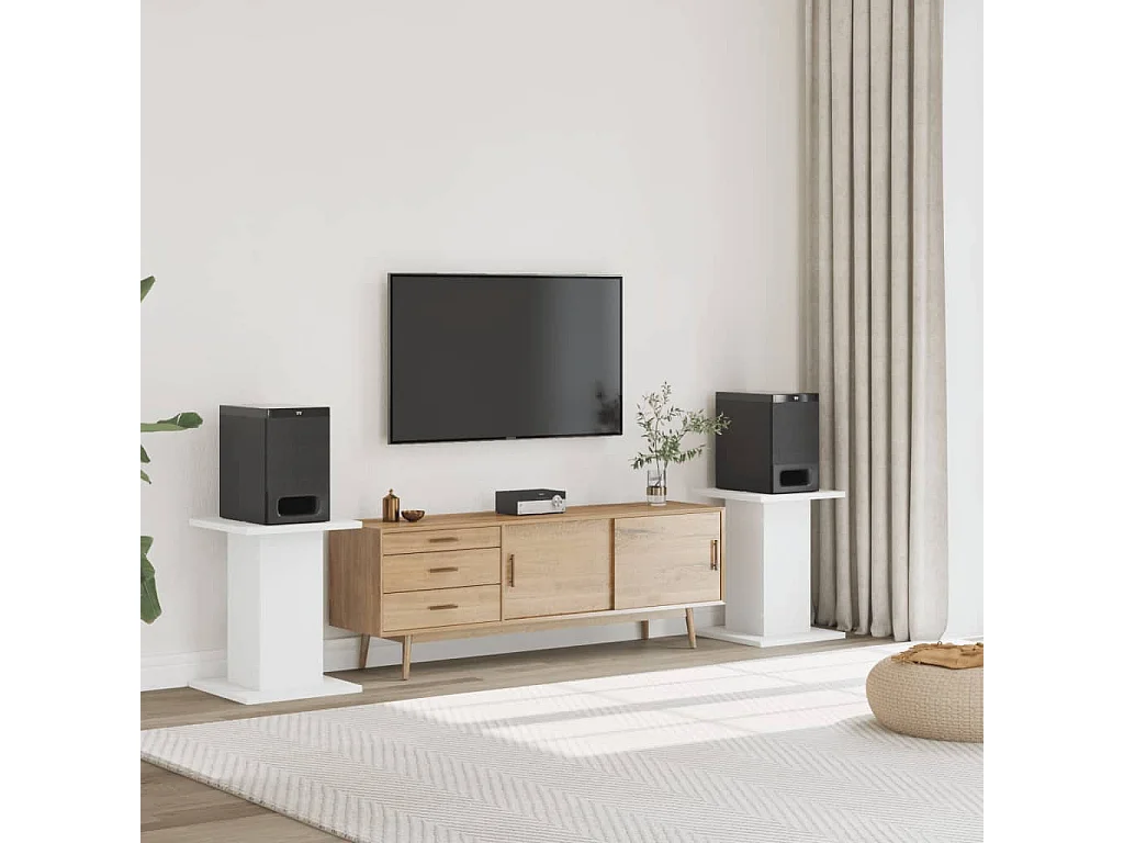 Supporti per altoparlanti: 2 pezzi in MDF bianco