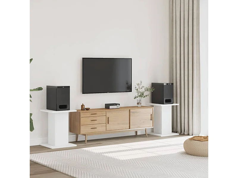 Soportes para altavoces 2 piezas de madera contrachapada blanca