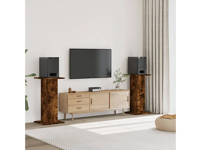 Soportes para altavoces 2 piezas de madera contrachapada de roble ahumado