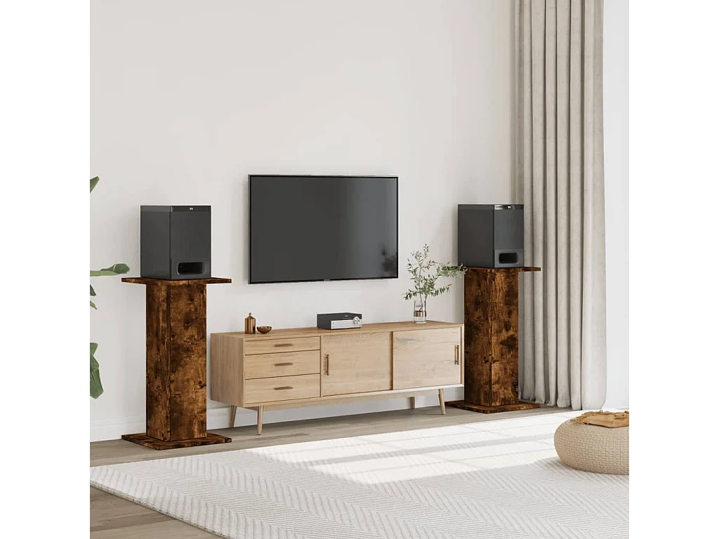 Supporti per altoparlanti: 2 pezzi in pannelli di rovere affumicato