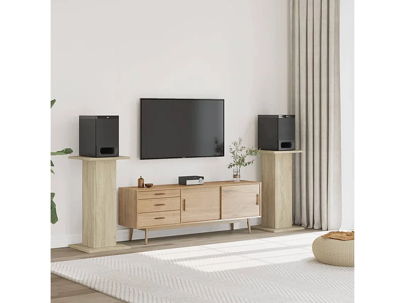 Supporti per altoparlanti 2 pezzi in legno ingegnerizzato di rovere Sonoma