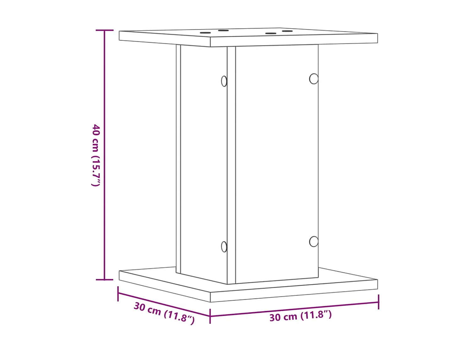 Supports de haut-parleurs 2 pcs gris sonoma bois d'ingénierie