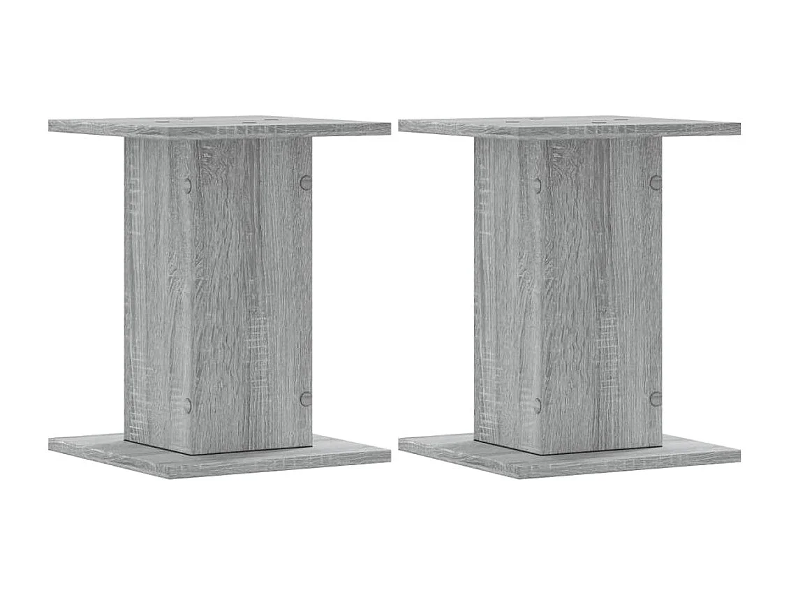 Supports de haut-parleurs 2 pcs gris sonoma bois d'ingénierie