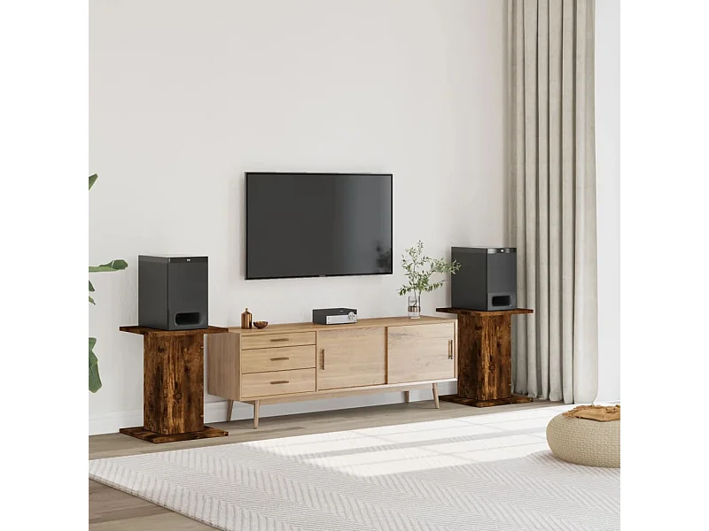 Soportes para altavoces 2 piezas de madera contrachapada de roble ahumado