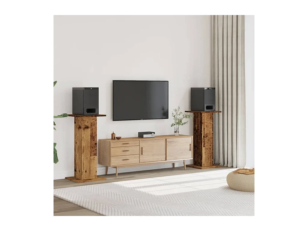 Supporti per altoparlanti: 2 pezzi in legno vecchio composito