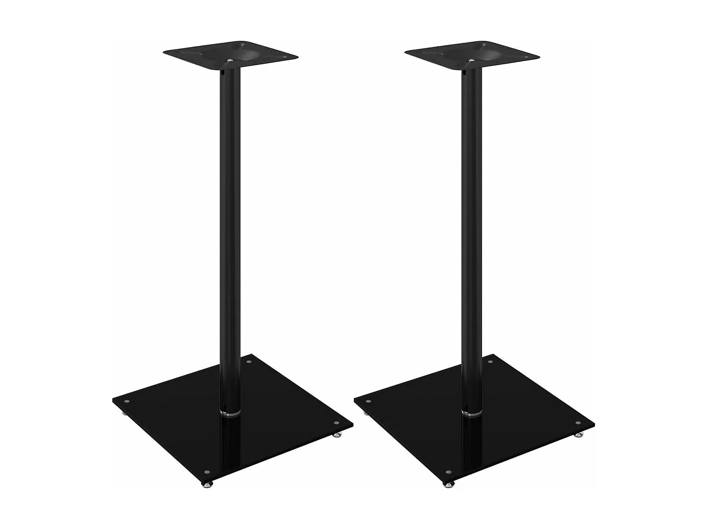 Suportes para alto-falantes 2 unidades de vidro temperado preto 1 pilar