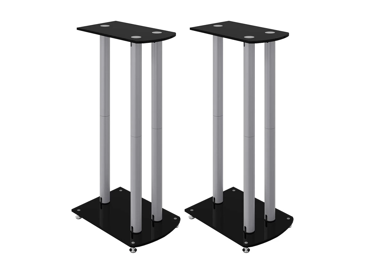 Lautsprecherständer 2 Stück schwarz/silber 3 Säulen