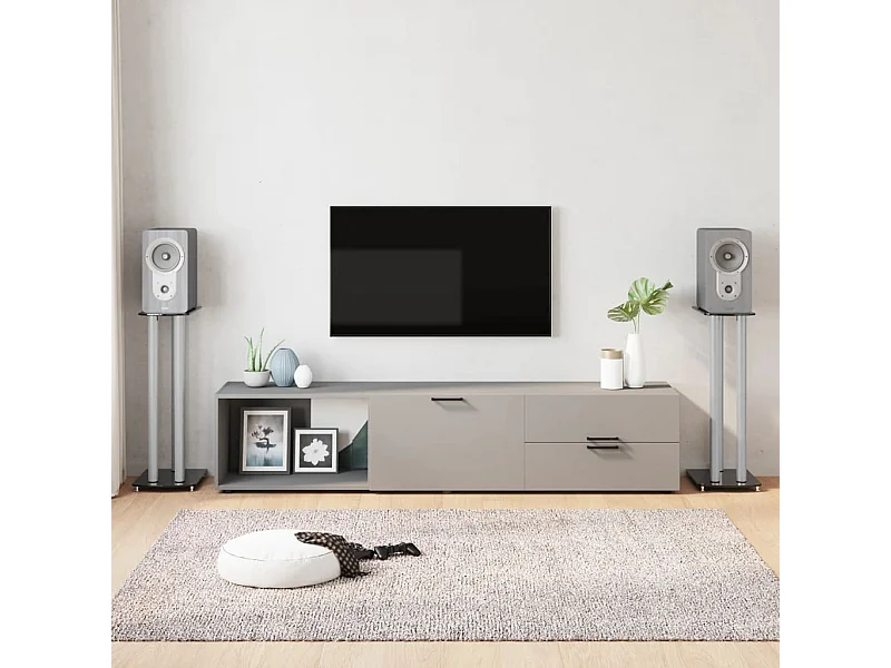 Lautsprecherständer 2 Stück schwarz/silber 3 Säulen