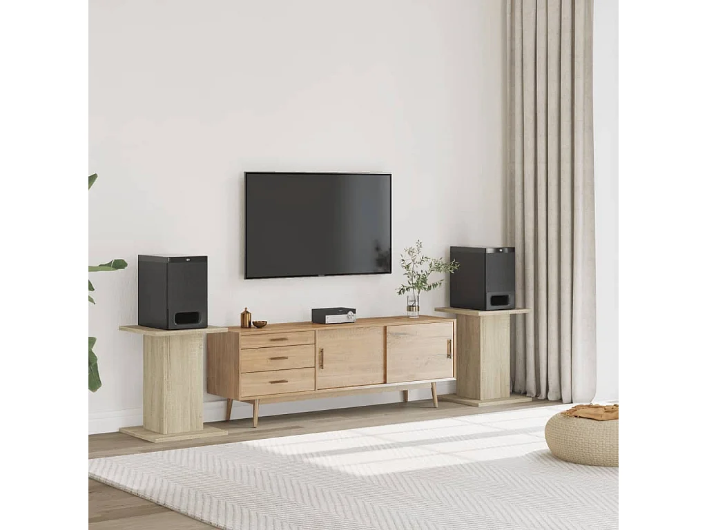 Supports de haut-parleurs 2 pcs chêne sonoma bois d'ingénierie