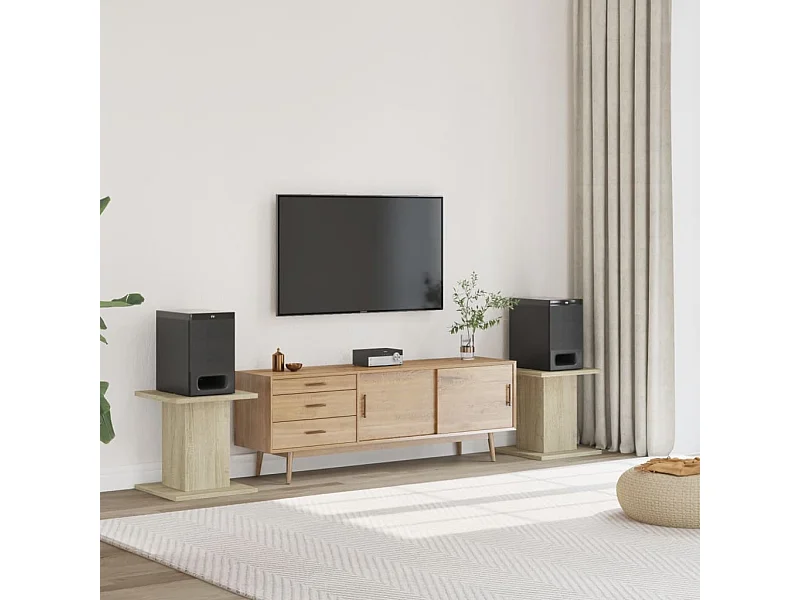 Supporti per altoparlanti 2 pezzi in legno ingegnerizzato di rovere Sonoma