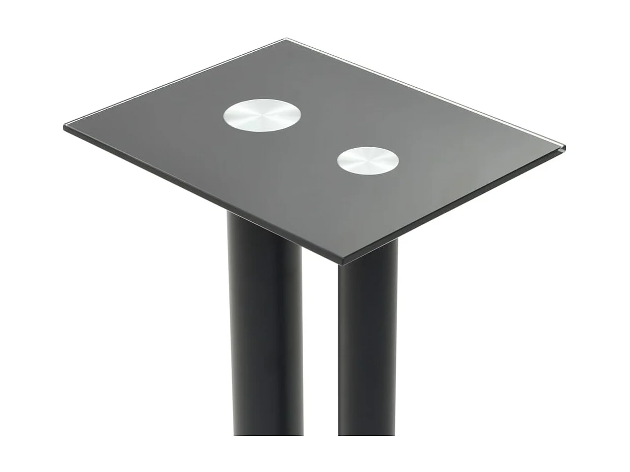 Support haut-parleur 2pc Verre trempé Design 2 colonnes Noir