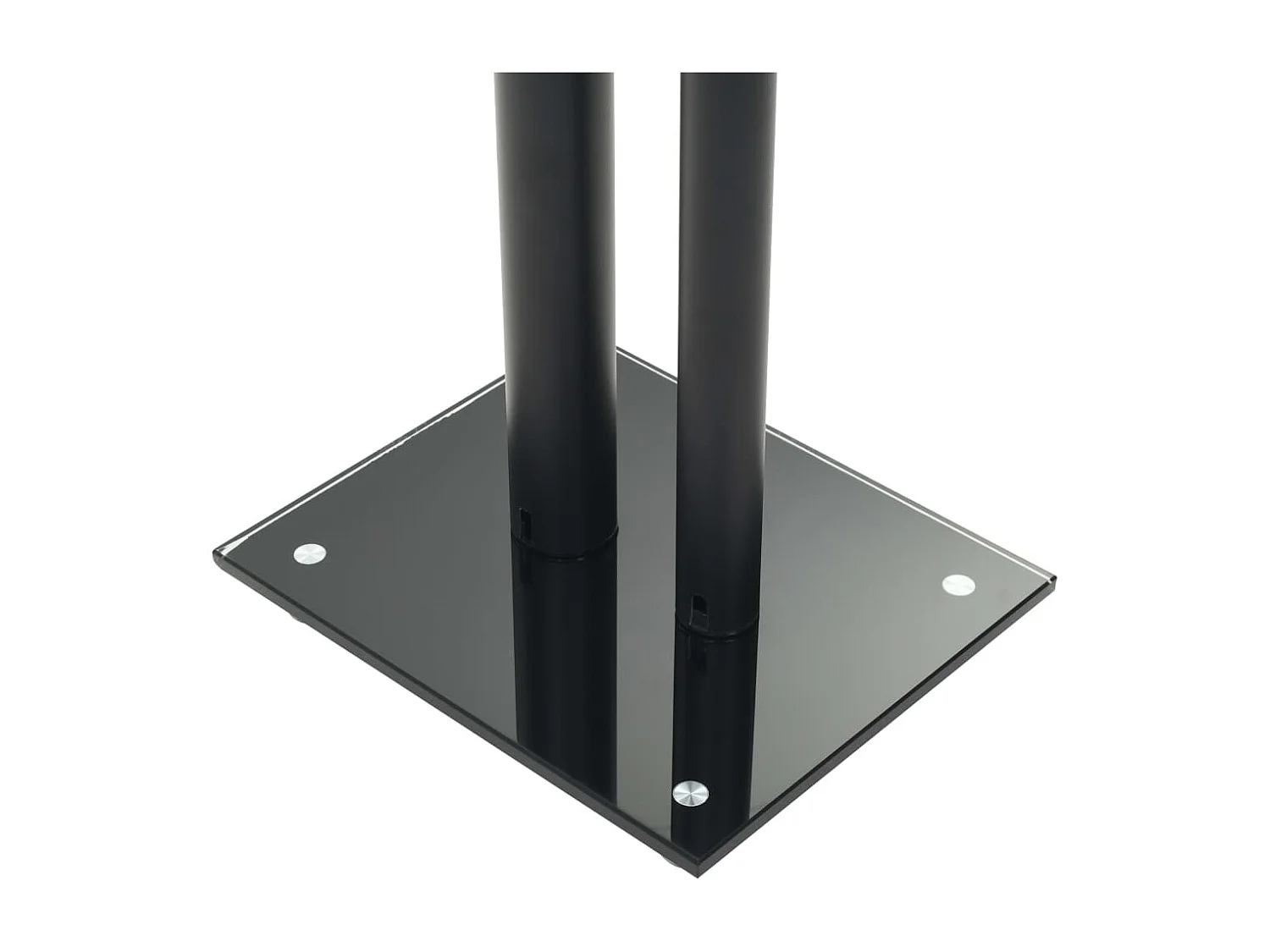 Support haut-parleur 2pc Verre trempé Design 2 colonnes Noir