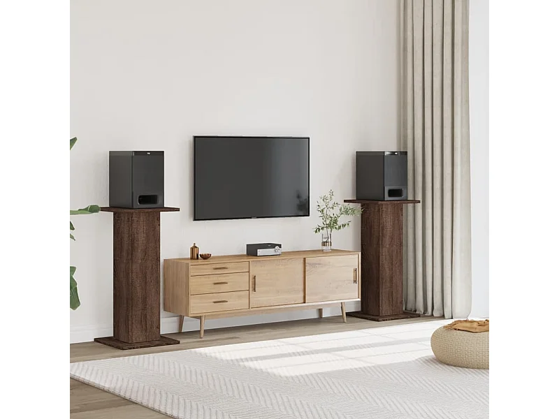 Supporti per altoparlanti: 2 pezzi in legno multistrato di quercia marrone