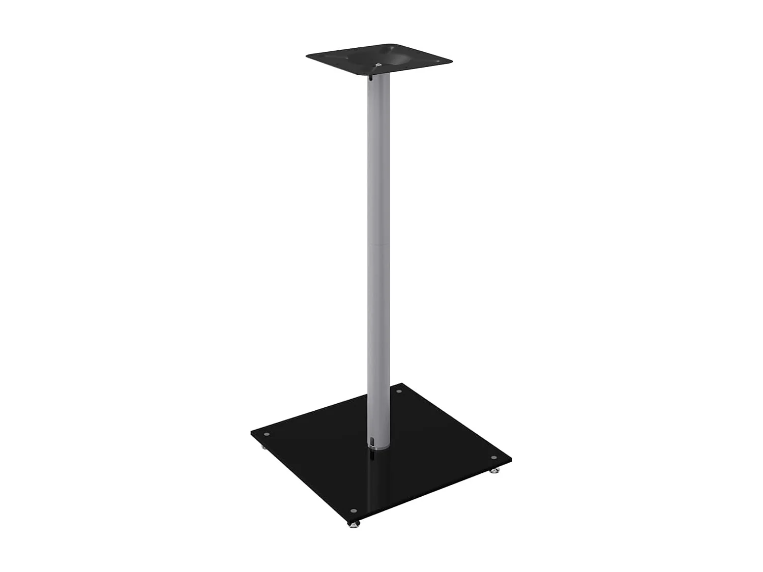 Supporti per altoparlanti 2 pezzi neri e argento a 1 colonna