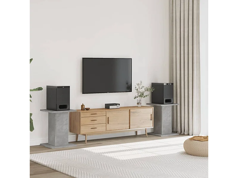 Supporti per altoparlanti 2 pezzi in legno composito di cemento grigio