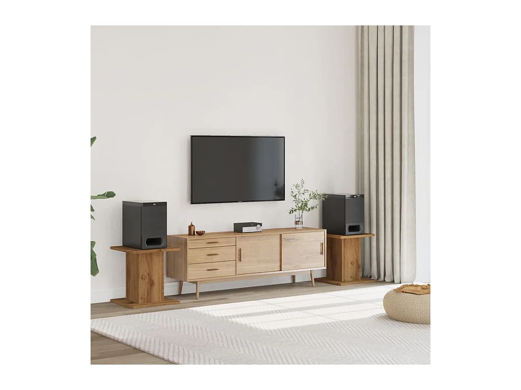 Supports de haut-parleurs 2 pcs chêne artisanal bois ingénierie