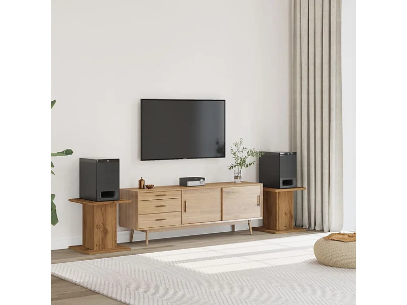 Supports de haut-parleurs 2 pcs chêne artisanal bois ingénierie