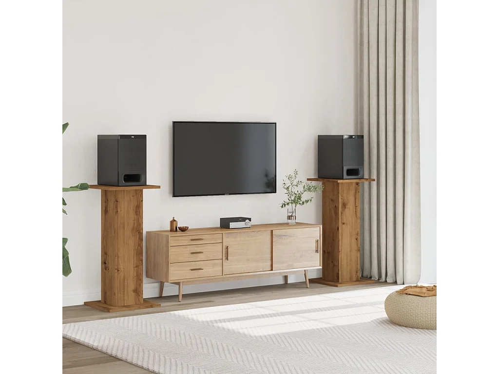 Soportes para altavoces 2 piezas de madera de roble artesanal