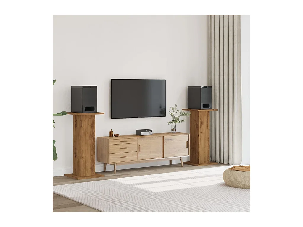Supports de haut-parleurs 2 pcs chêne artisanal bois ingénierie