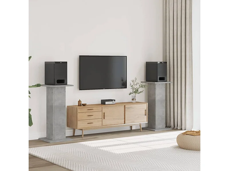 Supporti per altoparlanti 2 pezzi in legno composito di cemento grigio