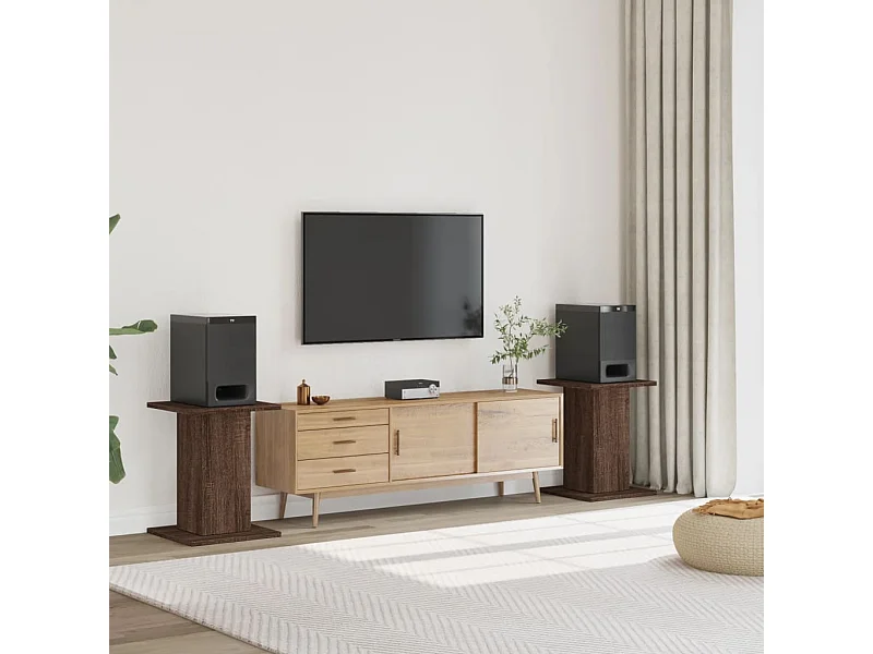 Soportes para altavoces 2 piezas de madera contrachapada de roble marrón