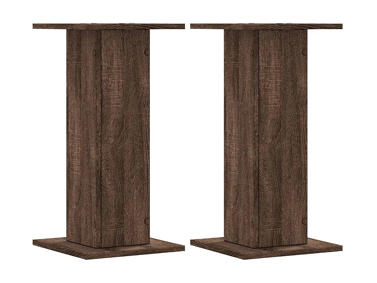 Supports de haut-parleurs 2 pcs chêne marron bois d'ingénierie