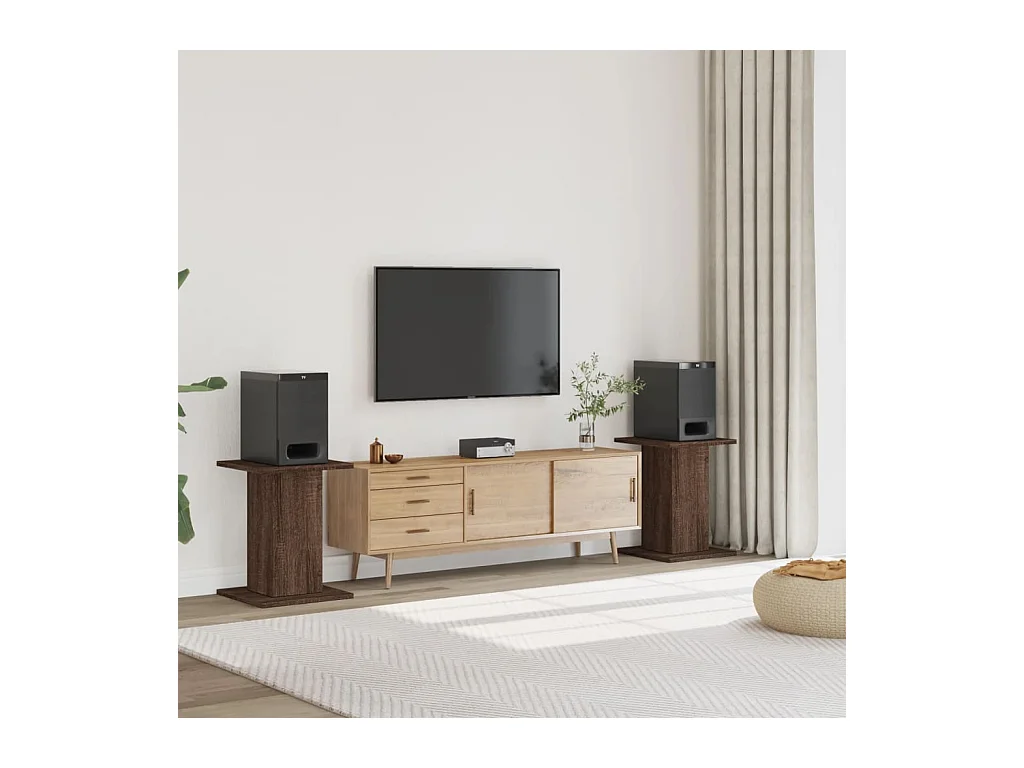 Soportes para altavoces 2 piezas de madera contrachapada de roble marrón