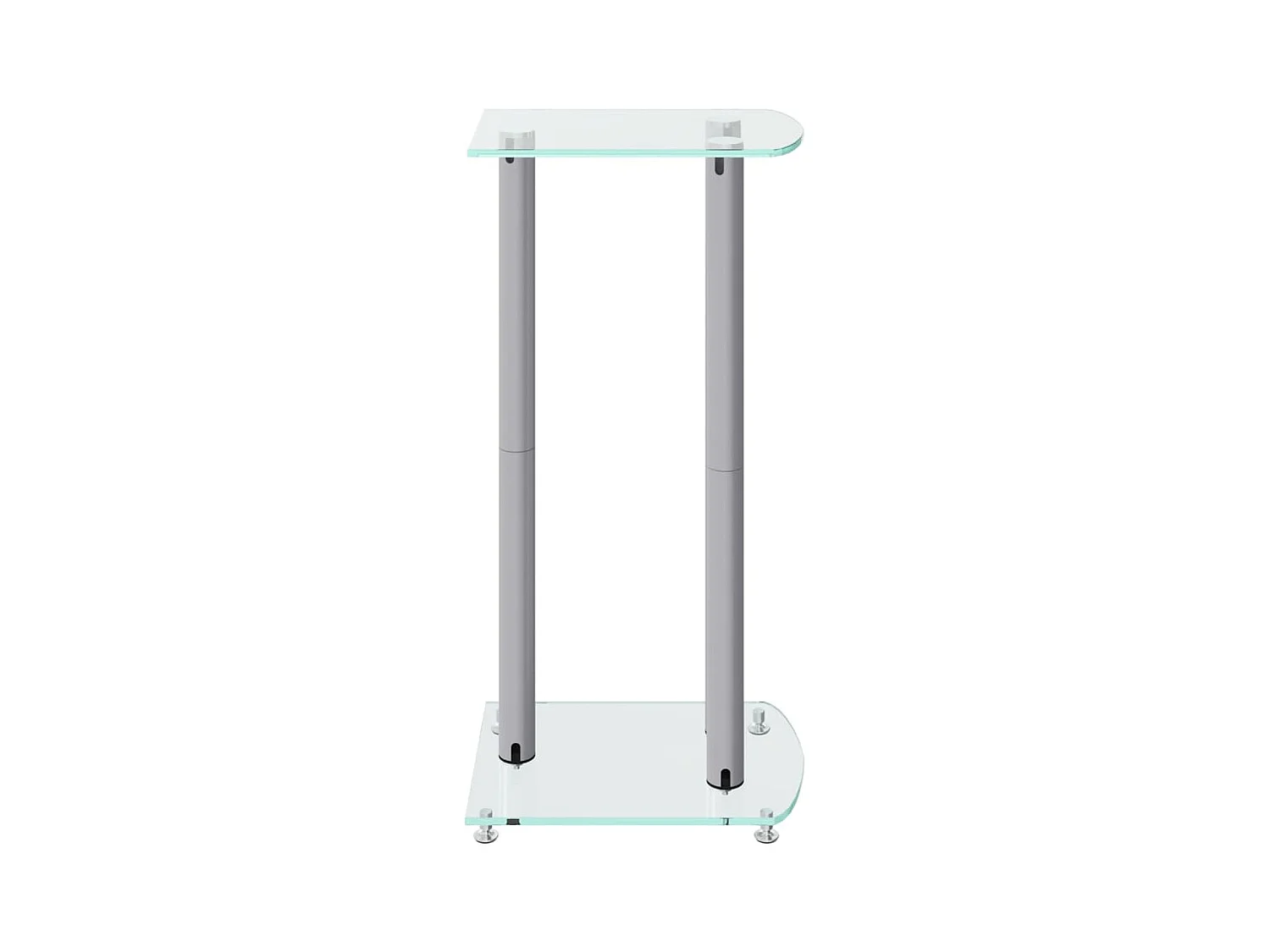 Suportes para alto-falantes 2 peças de vidro temperado prateado 3 pilares