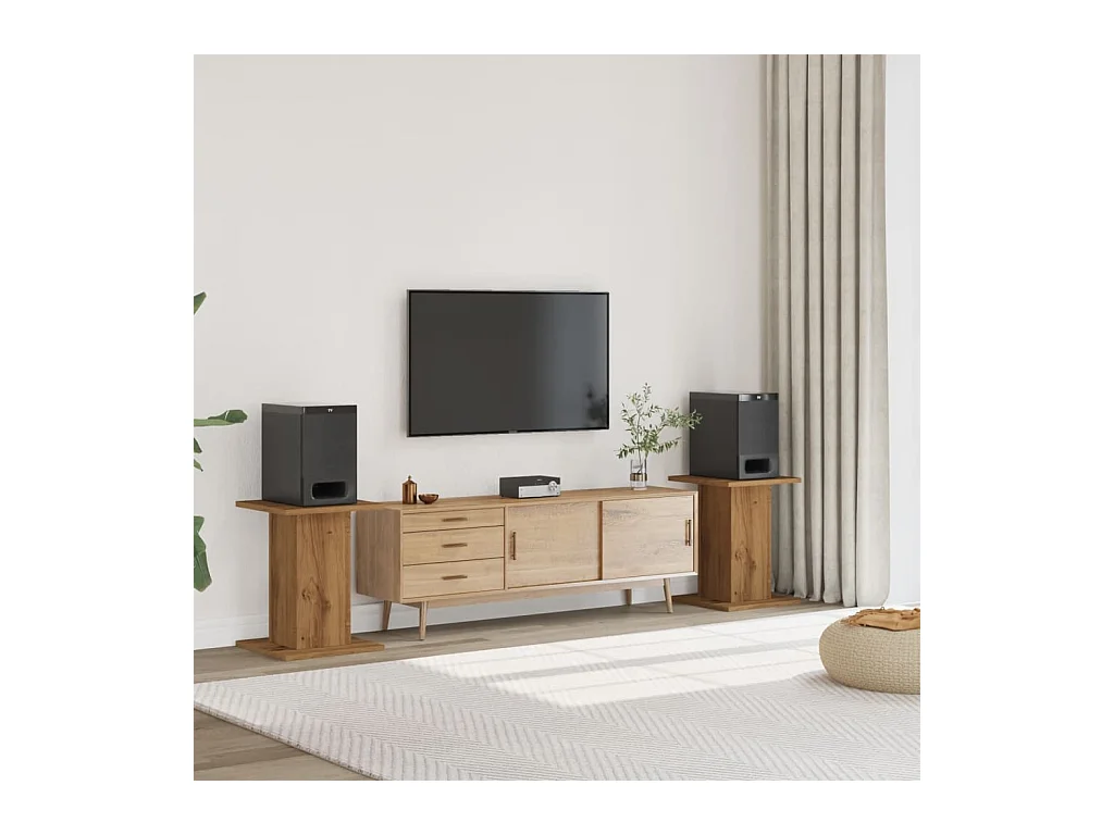 Supports de haut-parleurs 2 pcs chêne artisanal bois ingénierie