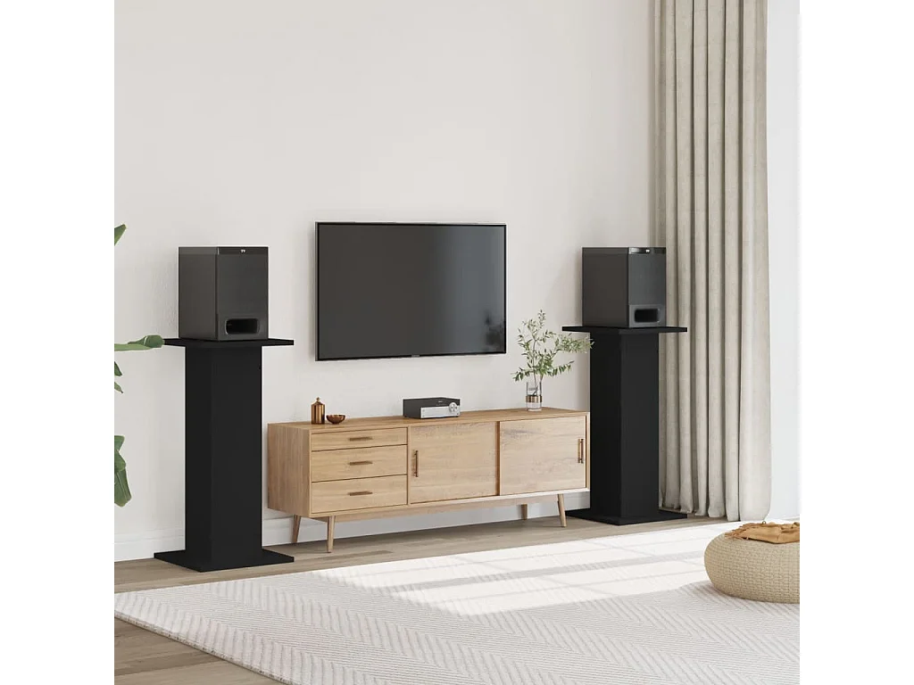Soportes para altavoces 2 piezas de madera contrachapada negra