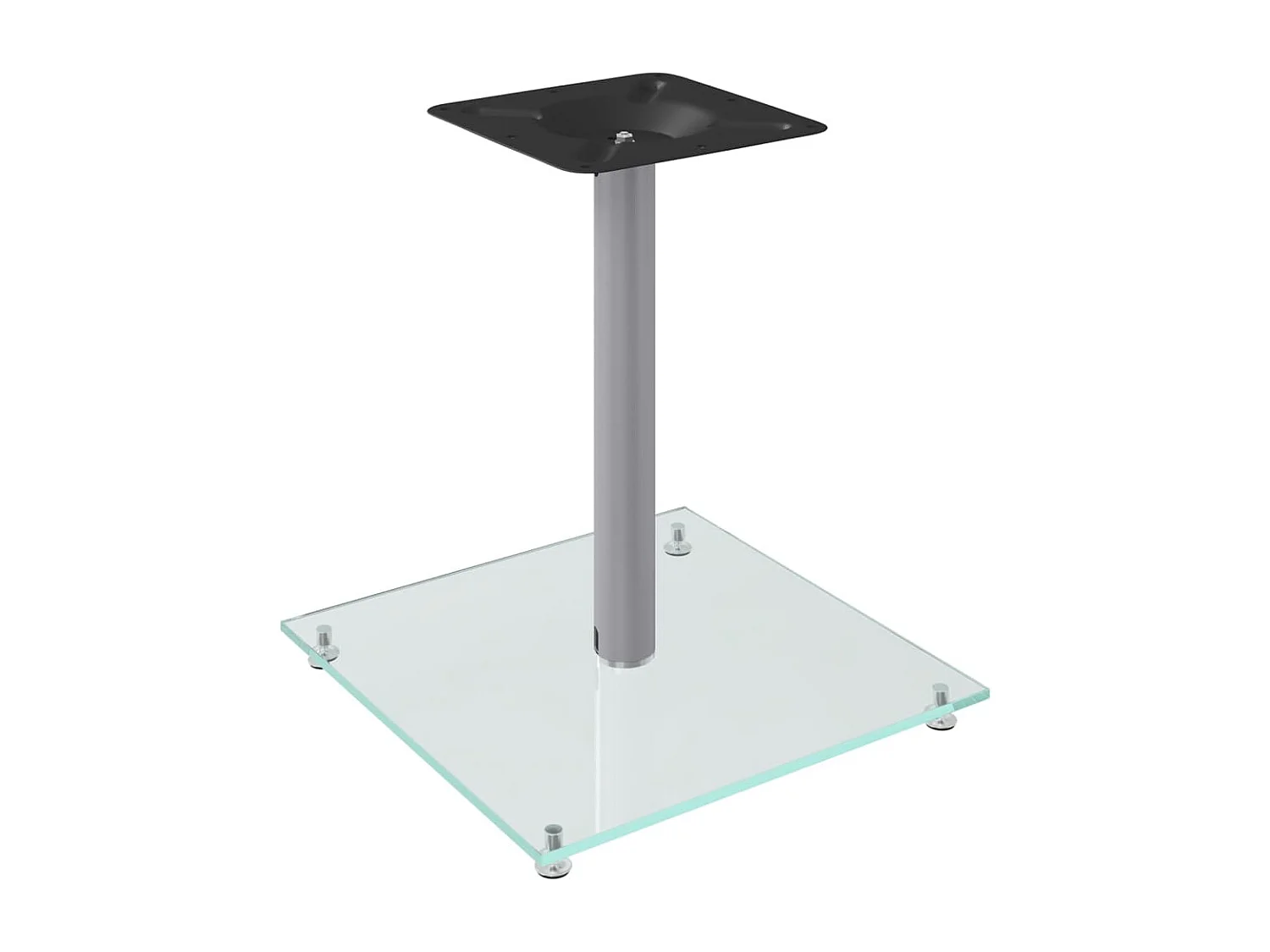 Lautsprecherständer, 2 Stück, silbernes gehärtetes Glas, 1 Säule