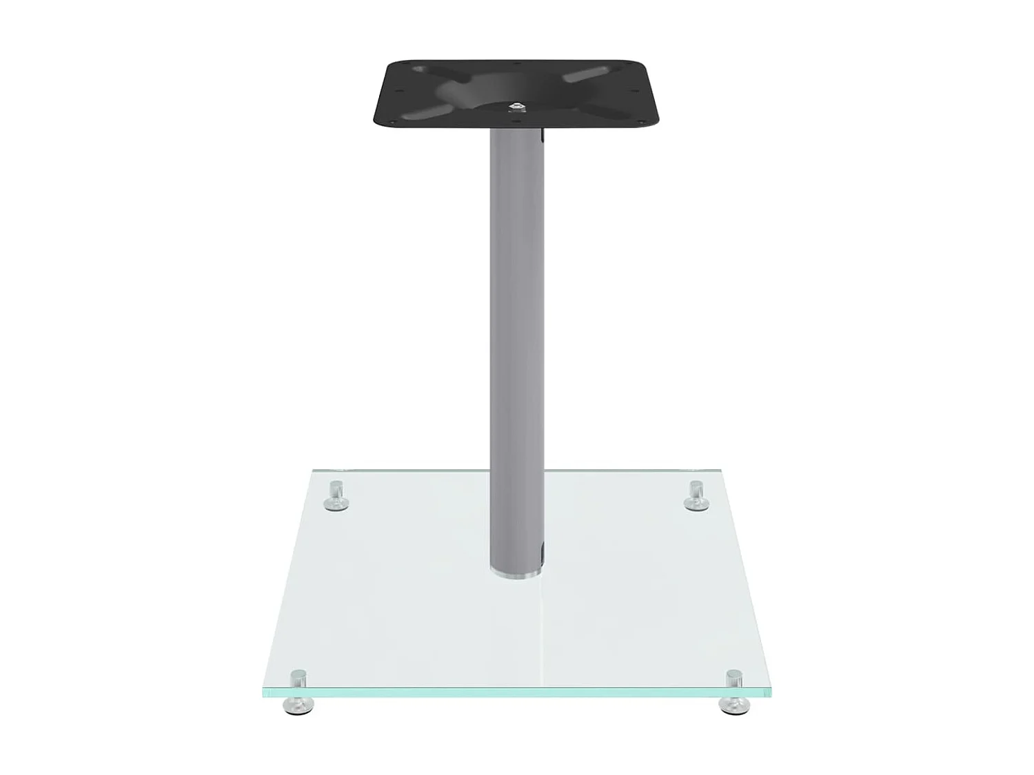 Lautsprecherständer, 2 Stück, silbernes gehärtetes Glas, 1 Säule