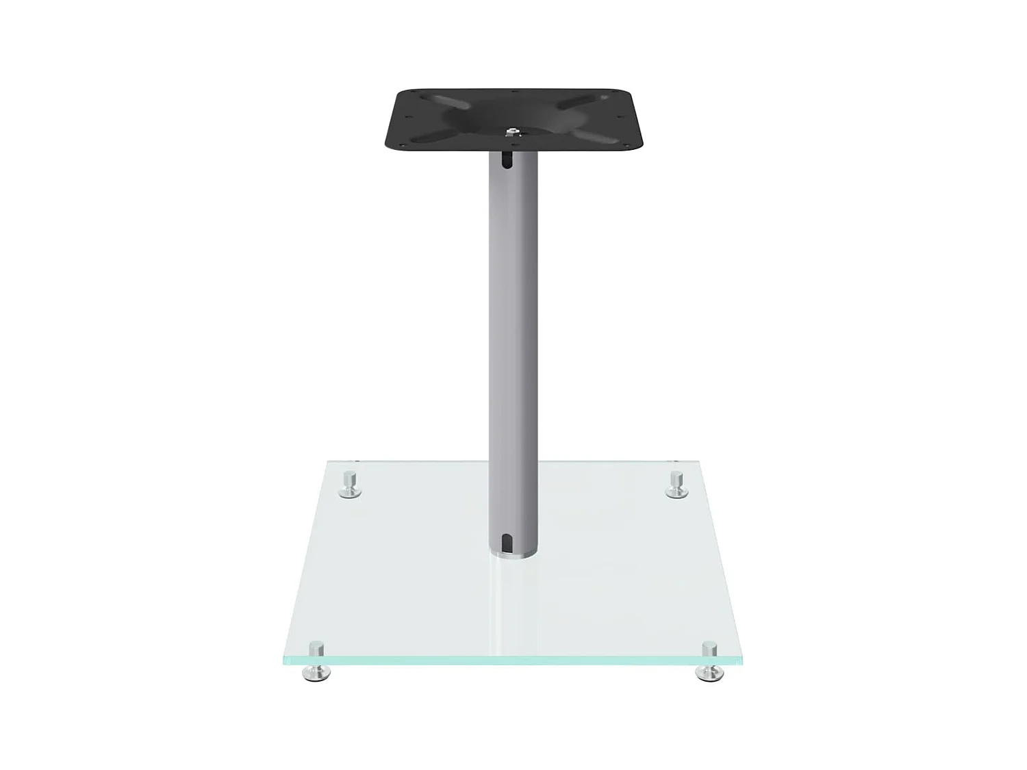 Lautsprecherständer, 2 Stück, silbernes gehärtetes Glas, 1 Säule