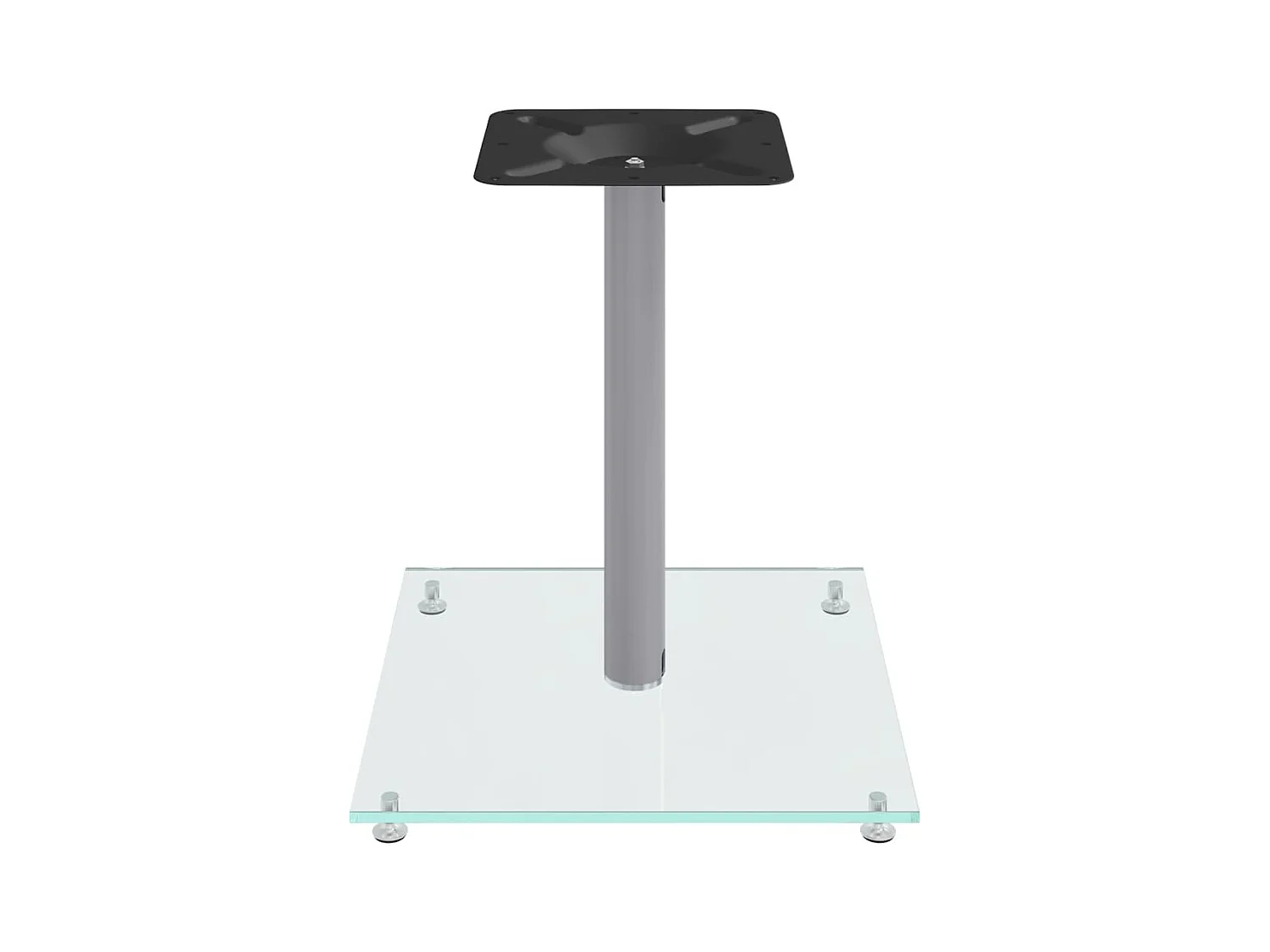 Suportes para alto-falantes 2 peças de vidro temperado prateado 1 pilar