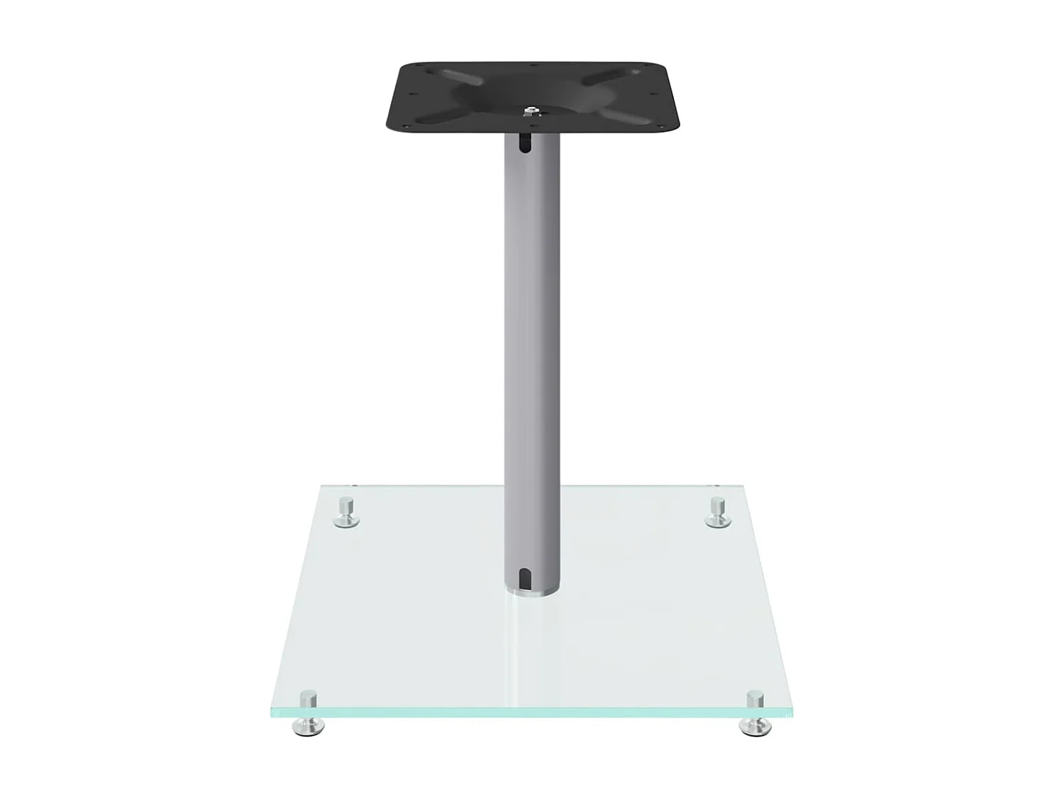 Suportes para alto-falantes 2 peças de vidro temperado prateado 1 pilar