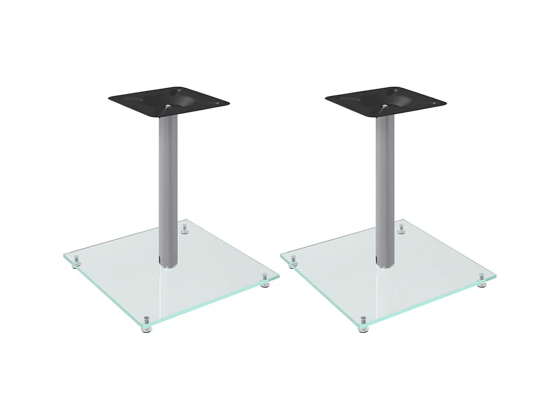 Suportes para alto-falantes 2 peças de vidro temperado prateado 1 pilar