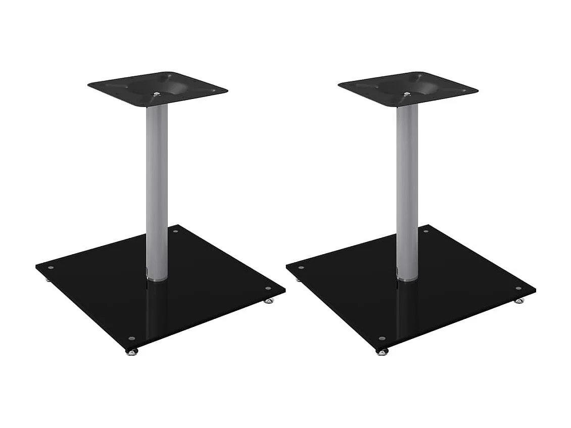Soportes para altavoces 2 piezas negro y plateado 1 pilar