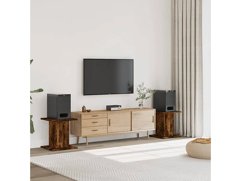 Soportes para altavoces 2 piezas de madera contrachapada de roble ahumado