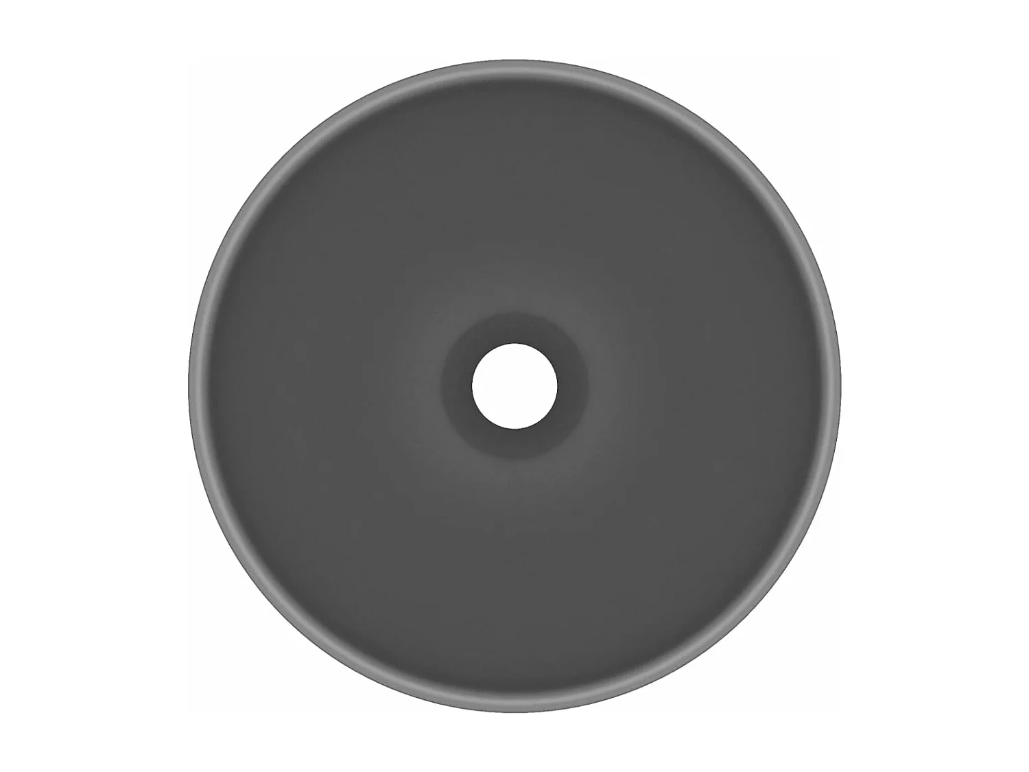 Lavabo rond de luxe de salle Gris foncé mat 32,5x14cm Céramique