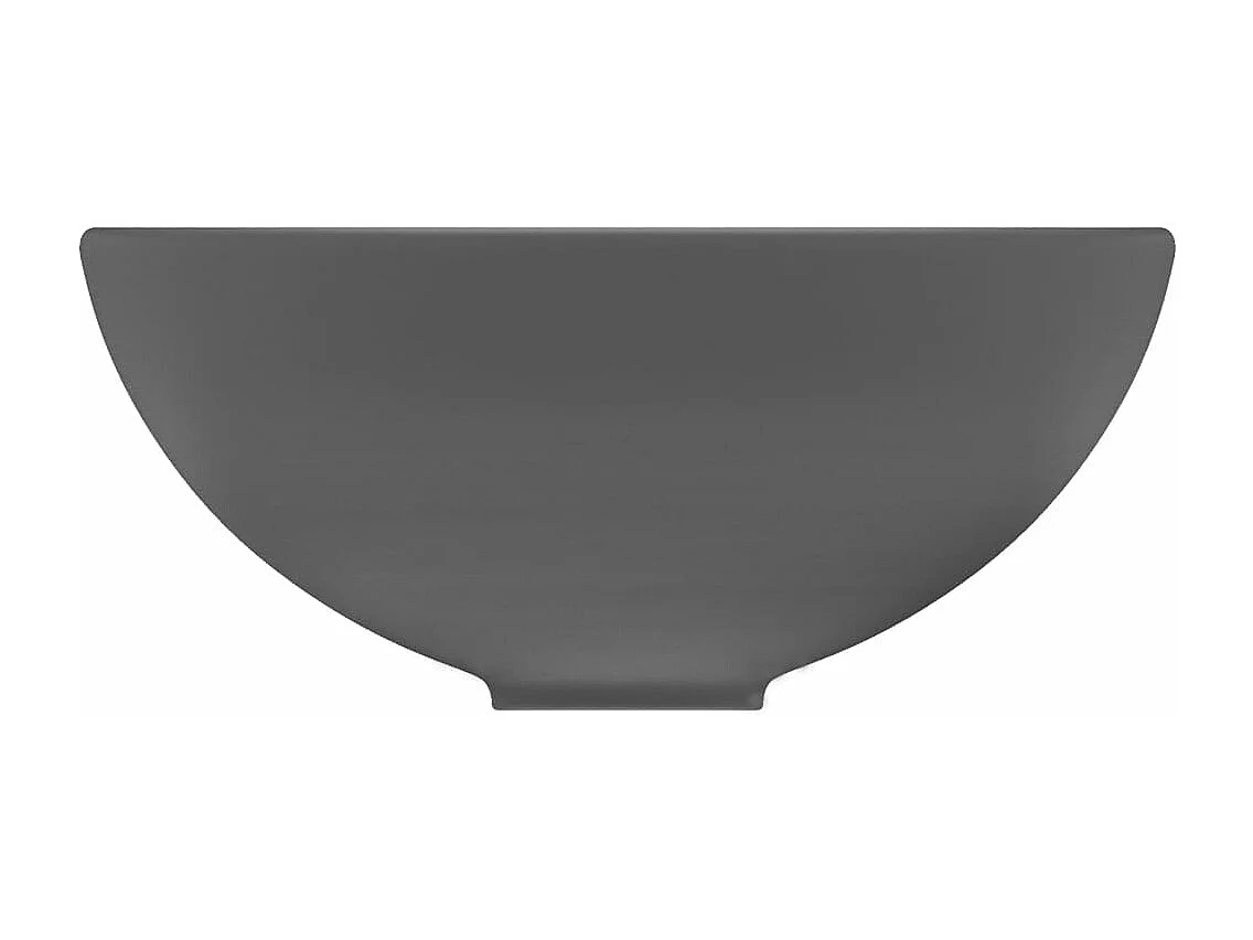 Lavabo rond de luxe de salle Gris foncé mat 32,5x14cm Céramique